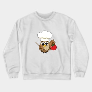 Cute Cooking Owl Cartoon Crewneck Sweatshirt